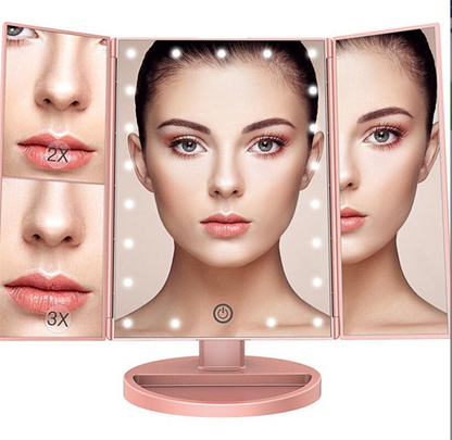LED Miroir de maquillage à tactile grossissant