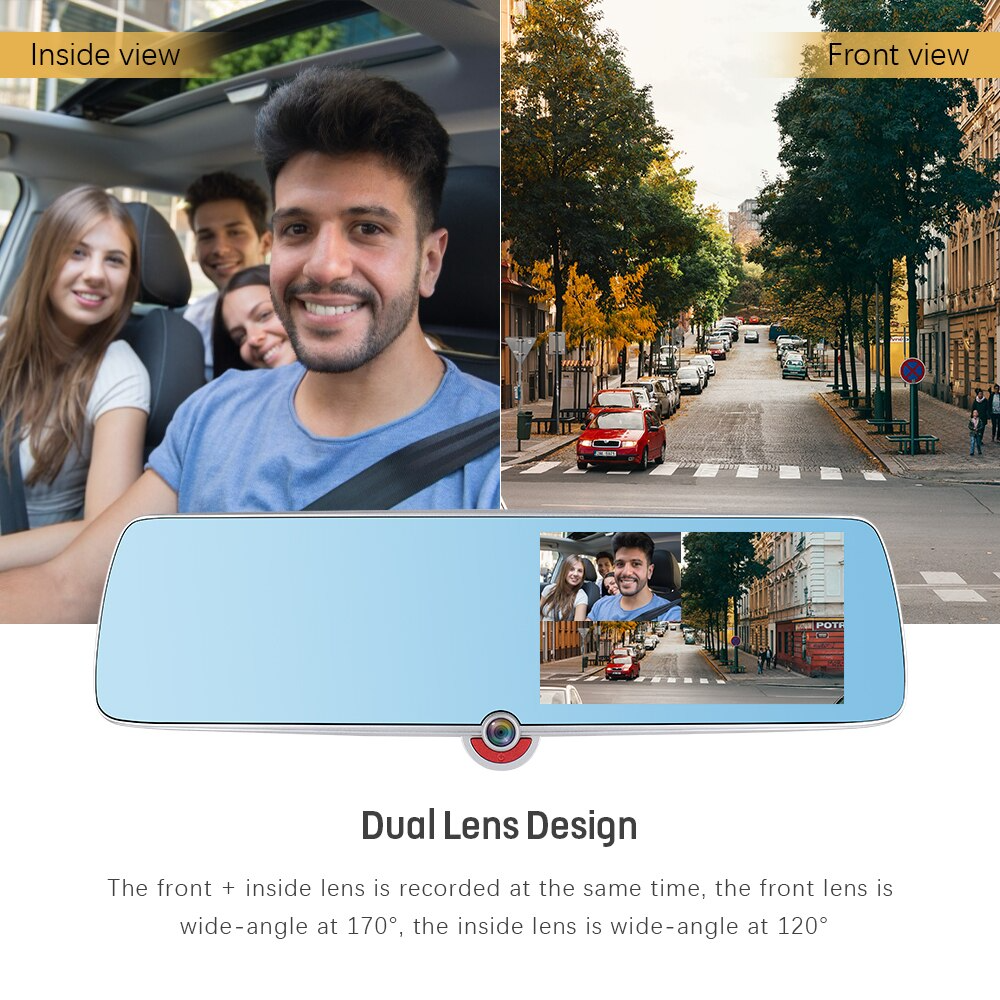 Rétroviseur la voiture atrois caméras et ecran tactile