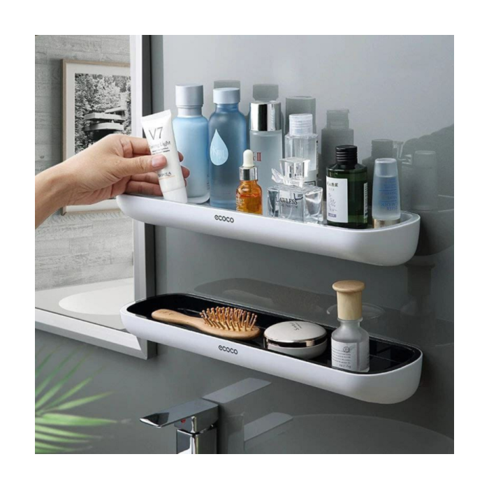 Étagère murale de salle de bain, pas de perçage, facile à installer
