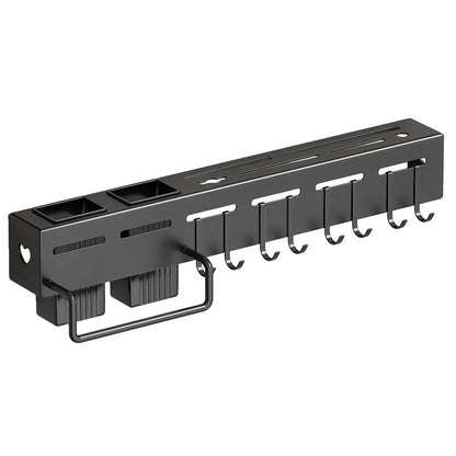 Étagère murale en aluminium avec crochets multifonctions