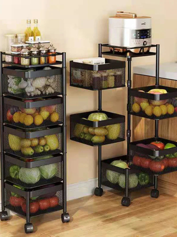 Panier à légumes rotatif pour ranger les fruits et les articles ménagers